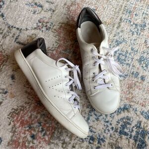 VINCE- Varin White and Metallic Leather Sneakers Size 9.5